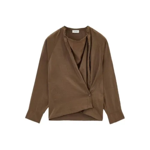Lemaire Рубашка Весенний Осенний Женский Коричневый