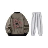 Комплект одежды (Хаки топ + Белые и Серые штаны)