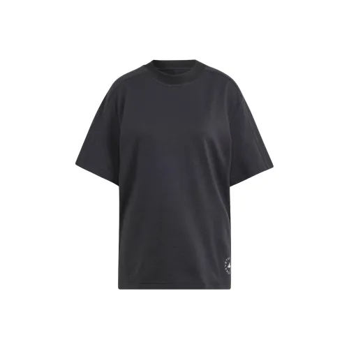 Adidas Рукав с спущенным плечом T-рубашка Женская Черная