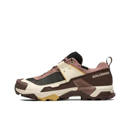 Salomon X Ultra 5 Противоскользящий Устойчивый к истиранию Низкий Топ Походная обувь Женская Красный Коричневый