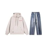 Комплект (Хаки топ + Темно-синие джинсы) Красный