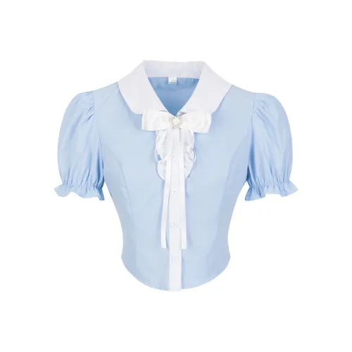 Светло-синие женские рубашки