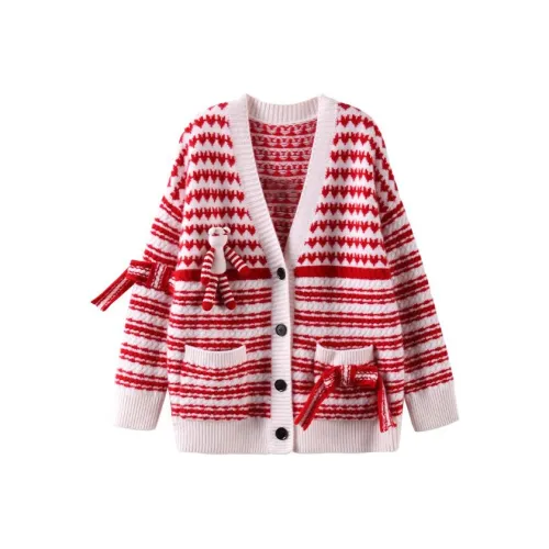 MAIGRE SIMHAT Кашемир Свитер Женский Красный Белый