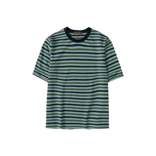 CYCLE DOCUMENT T-Рубашка Женская Синие Зеленые Многоцветные Полосы