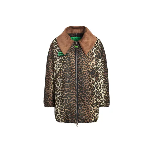 BARBOUR x GANNI FW23 Печатная Восковая Куртка-Бомбер Куртки и Пальто Женские Коричневый