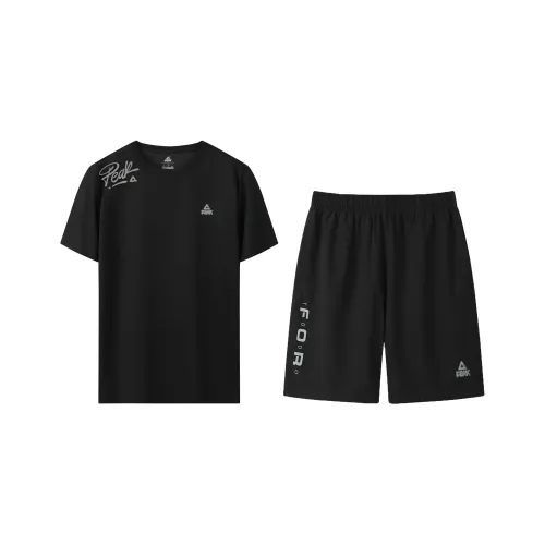 PEAK RIGHT Series Повседневная Спортивная Одежда Унисекс Двухкомпонентный Комплект Черный
