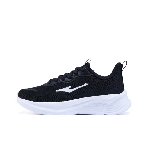 Erke Shock Absorbers Slip-Resistant Breathable Low-Top Casual Running Shoes Women's Deep Black Эрке Шок Абсорбер Анти-Слип Дышащий Низкий Топ Повседневные Беговые Кроссовки Женские Глубокий Черный