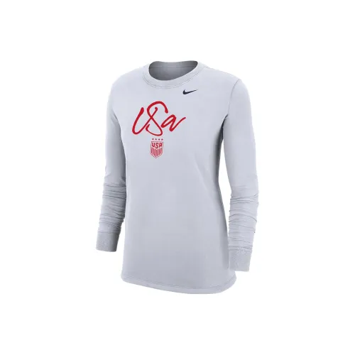 nike USA Soccer Team Olympic Series Стандартная футболка Женская Серого цвета