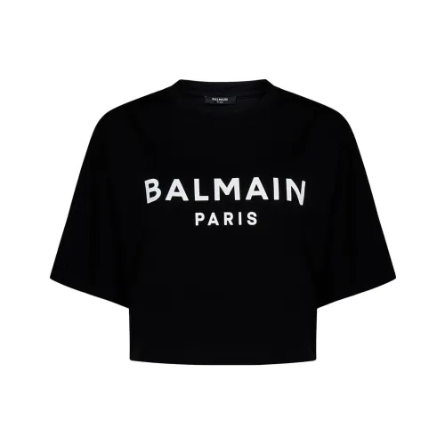 BALMAIN Черные Женские Т-рубашки
