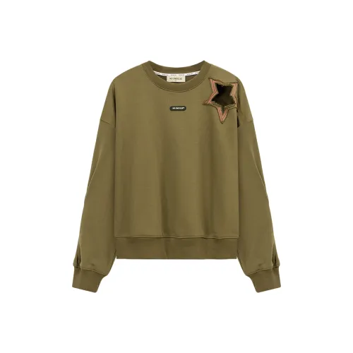 NO ONE ELSE Горчичный зеленый Женские свитшоты