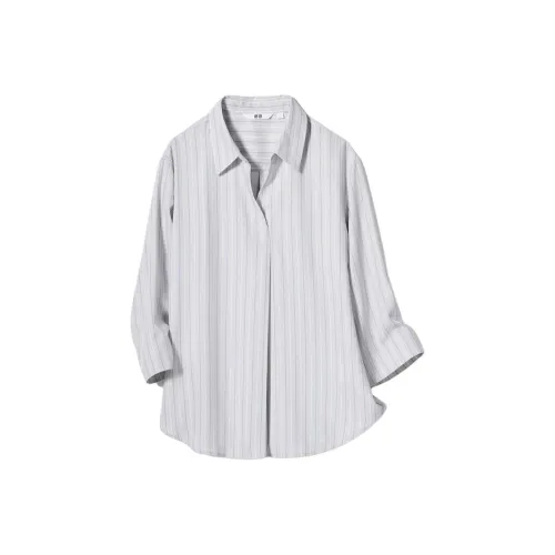 UNIQLO Рубашка Женская Светло-Серый