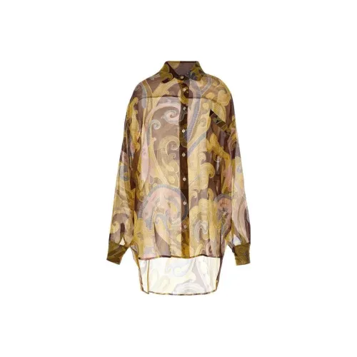 ETRO Светло-янтарные Женские Рубашки