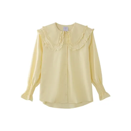 JINYE ORIENTAL Кремово-желтые Женские Рубашки