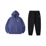 Комплект одежды (Синий топ BU + Глубокий черный штаны BK)