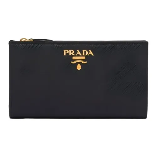 PRADA Saffiano кожа кошелек большой женский черный