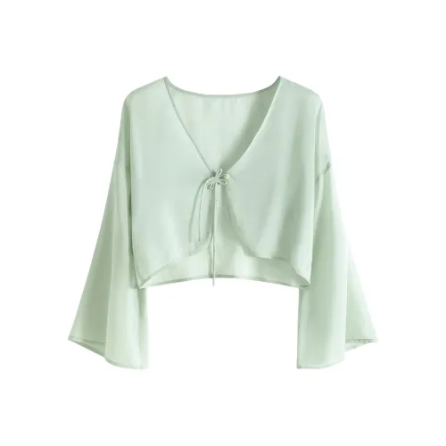 Accommodation BOOK Шифон Рубашка Женская Светло-Зеленая
