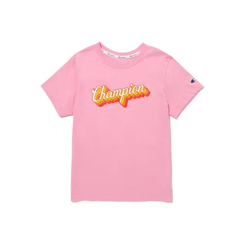 Champion SS24 Рукав с оборванным плечом T-рубашка Женская Розовая