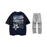 Темно-синий + Грязно-желтый