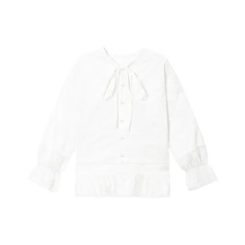 UNVESNO Кружево Белый Женские Рубашки