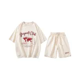 Комплект одежды (Абрикосовые короткие рукава + Абрикосовые шорты)