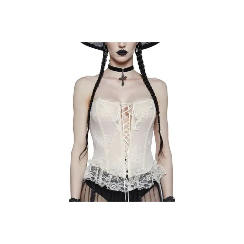 Dolls Kill Widow Haunting Presence Кружевной бюстгальтер без бретелей Топ Женские Off Белый Экрю