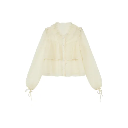 TORIGHT Абрикос Женские Шифоновые Рубашки