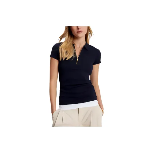 Tommy Hilfiger Essential Zip POLO T Рубашки Поло Женские Морской Синий