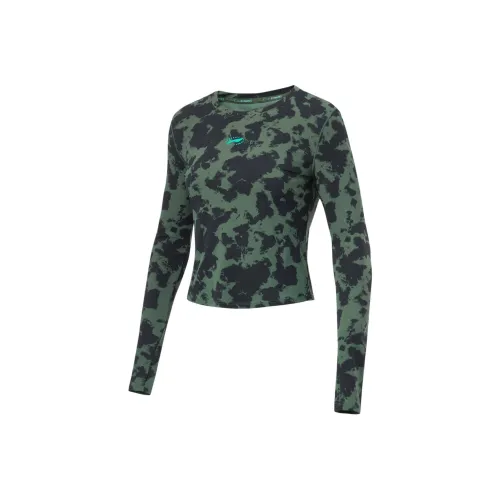 Подкладка Running Collection T-Shirt Женская Темно-Зеленая с Full Принт