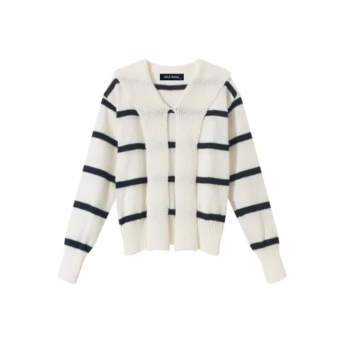 IDLE SOUL Трикотажный топ женский черно-белые полосы