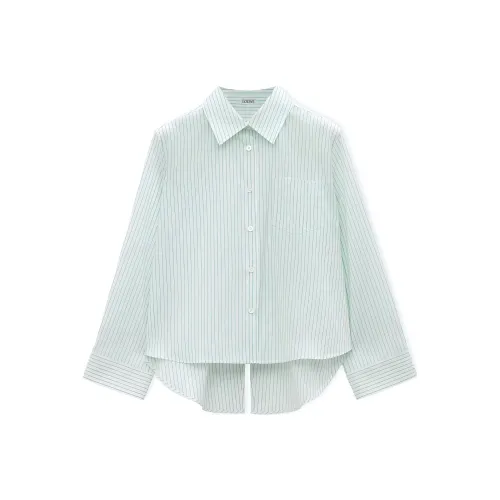 LOEWE SS24 Рубашка Женская Зеленая Белая