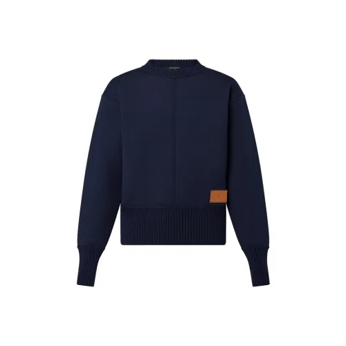 LOUIS VUITTON Новые ежеквартальные продукты LV Темно-синий Женские кашемировые свитеры