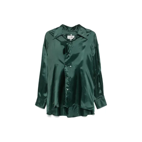 MM6 MAISON MARGIELA FW24 Рубашка Женская Изумрудно-Зеленая