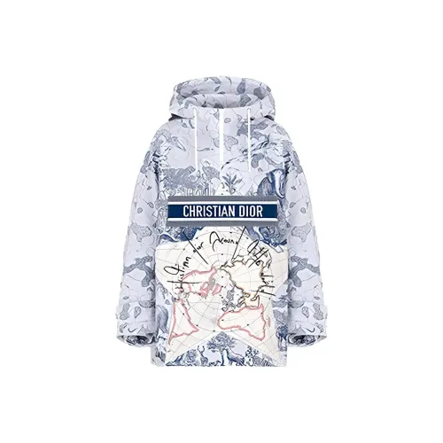 Dior Quarterly New Products Синие с Белым Lettering Женские Куртки