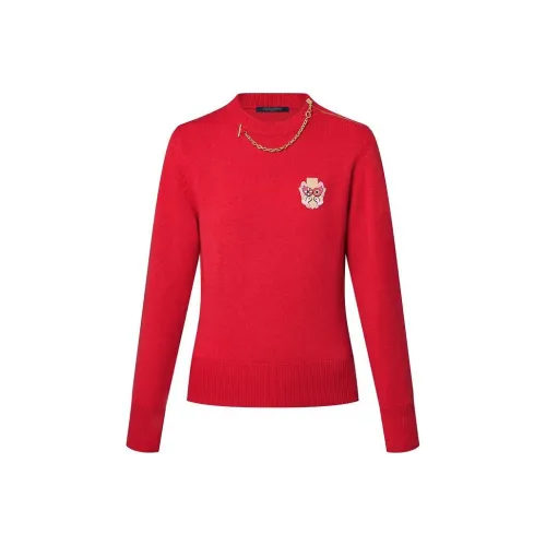 LOUIS VUITTON SS24 Кашемир Свитер Женский Красный