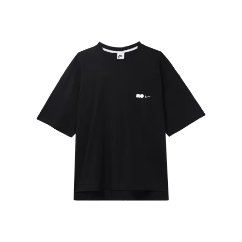 Nike Рукав с оборванным плечом T-рубашка Женская Черная