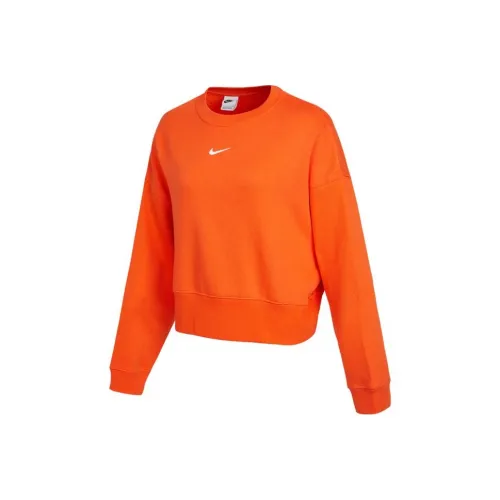 NIKE Апельсиновые Женские Свитшоты
