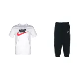 Белый красный логотип топ + черные штаны