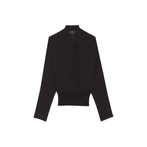 THEORY SS23 Cloud Silk Series Черные Женские Рубашки