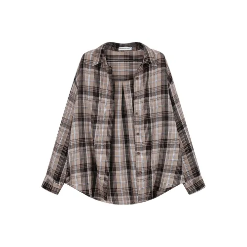 Sorrow Matsumoto Осенний Свободный крой Новинка Повседневный Винтаж Клетчатая Рубашка Женская