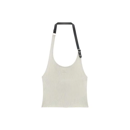 COURREGES Holistic Пряжка Rib Knit Майка Топ на бретелях Женские Бежевый
