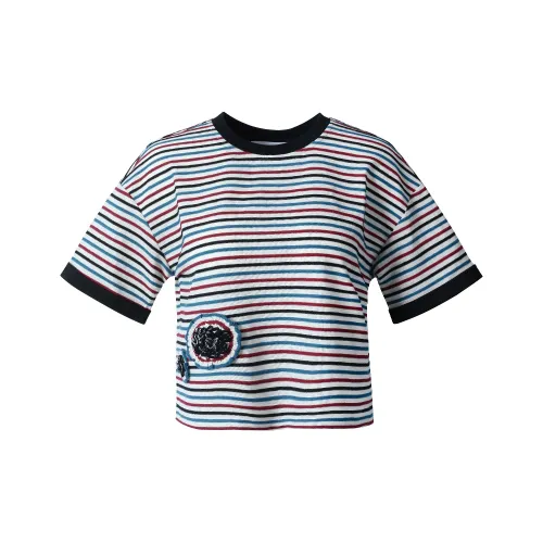 Valeria Obbaco Женские рубашки с красно-синими полосами T