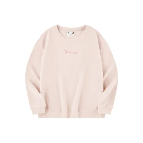 QIAODAN Толстовка Женская Белая Персиково-Розовая