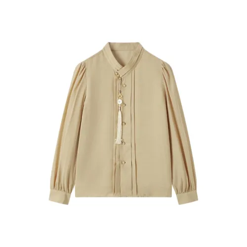 EICHITOO Рубашка Женская Бежевая Золото