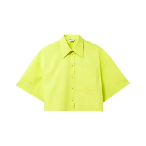 Alexander McQueen FW24 Рубашка Женская Неоново-Желтая