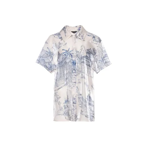 FLONAKED Рубашка Женская Экрю с принтом