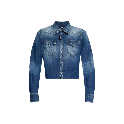 DSQUARED 2 SS24 Рубашка Женская Синяя