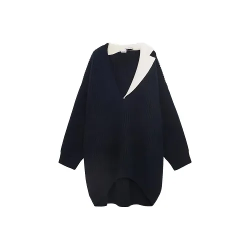 LOEWE SS24 Кашемир Свитер Женский Морской Синий