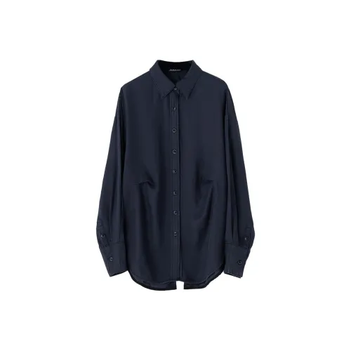 SOON FLOWER Темно-синие Женские Рубашки