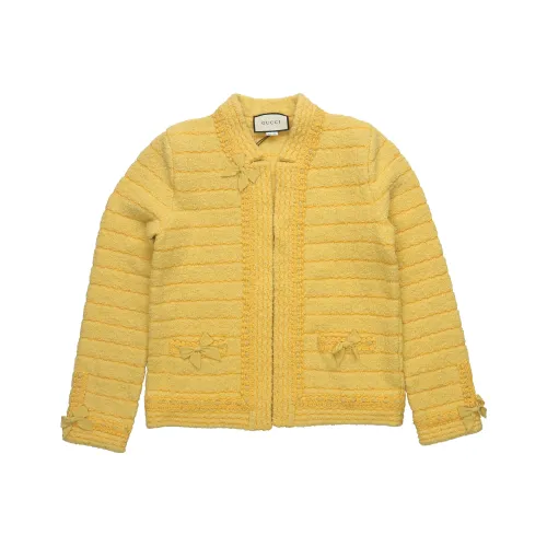 GUCCI SS23 Трикотажная ткань Кардиган Женские Желтый