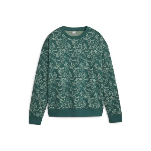 PUMA Темно-зеленый Женские Свитшоты